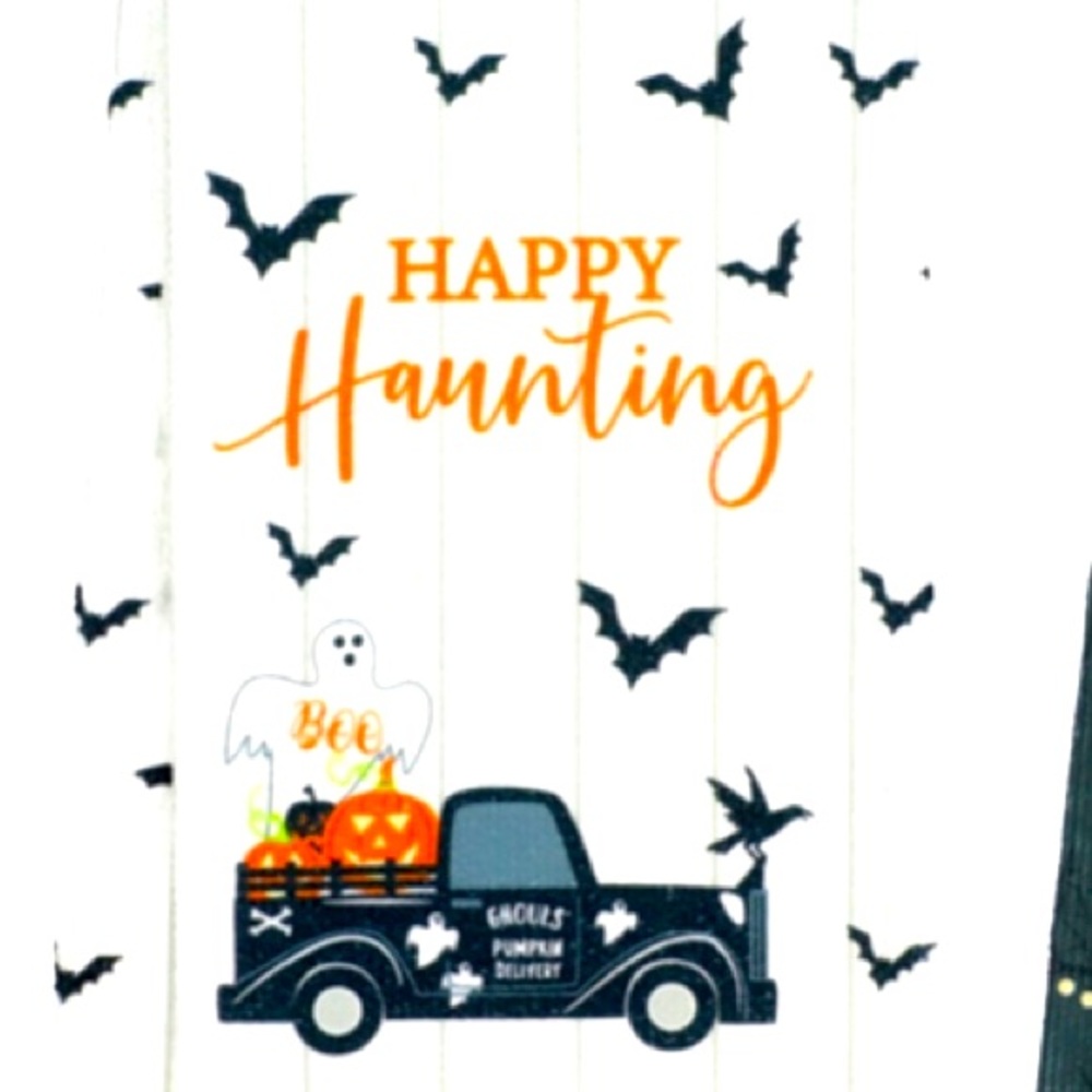 Happy Haunting Halloween Hand Towel - Decor Hand Towel for Kitchen or Bath